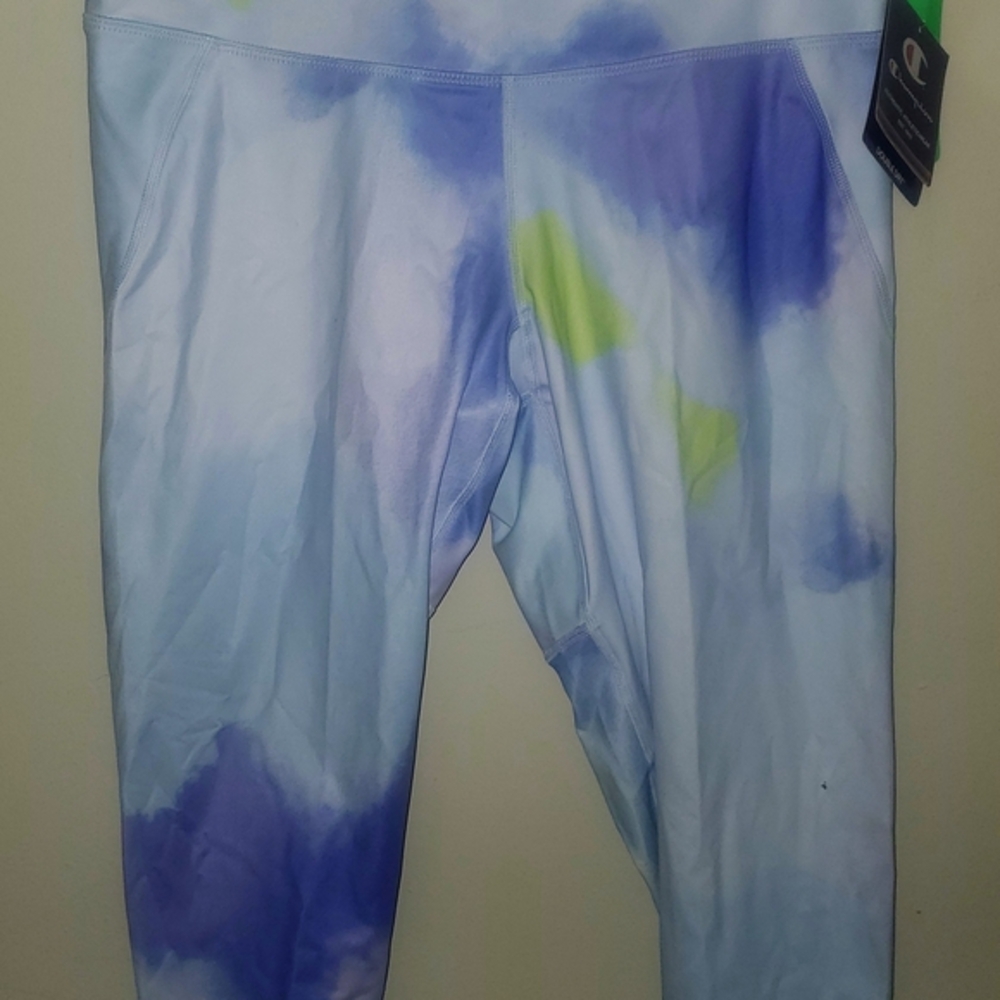 Champion Womens Leggings - Blue and Purple Tie-Dye